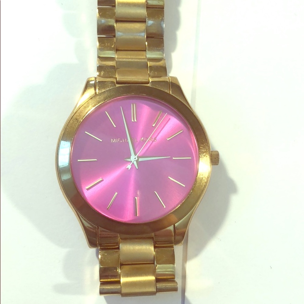 Michael Kors Gold Watch with pink face